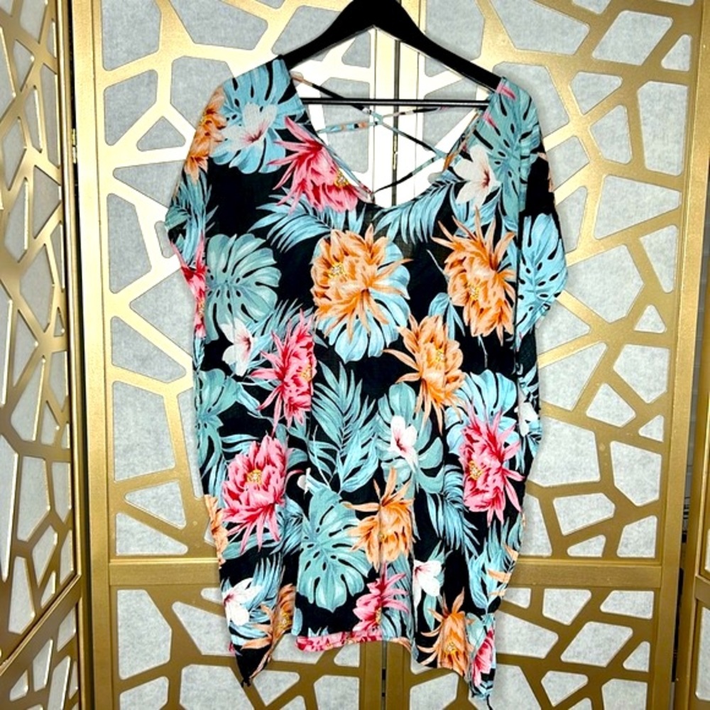 Kona Sol Multicolor Floral Swim Cover‎ Up